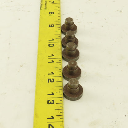 7/16" Step Dowel 3/4" Round Low Head Rest Button 3/16" Head Height Lot Of 5