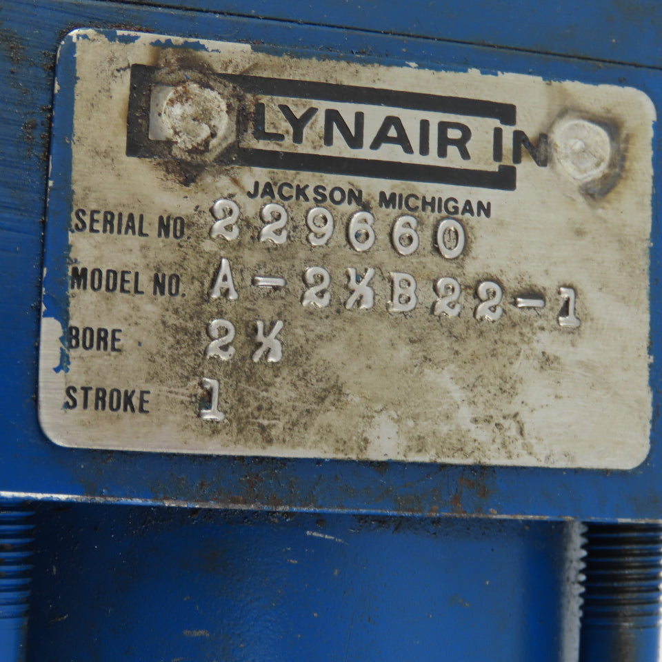 Lynair A-2-1/2B22-1 2-1/2" Bore 1" Stroke Clevis Mount Hydraulic Cylinder