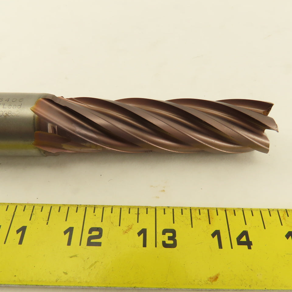 Controx 2B-76406 .893 Dia. 6 Flute Spiral End Mill 18° Rake HSS