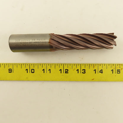 Controx 2B-76406 .893 Dia. 6 Flute Spiral End Mill 18° Rake HSS