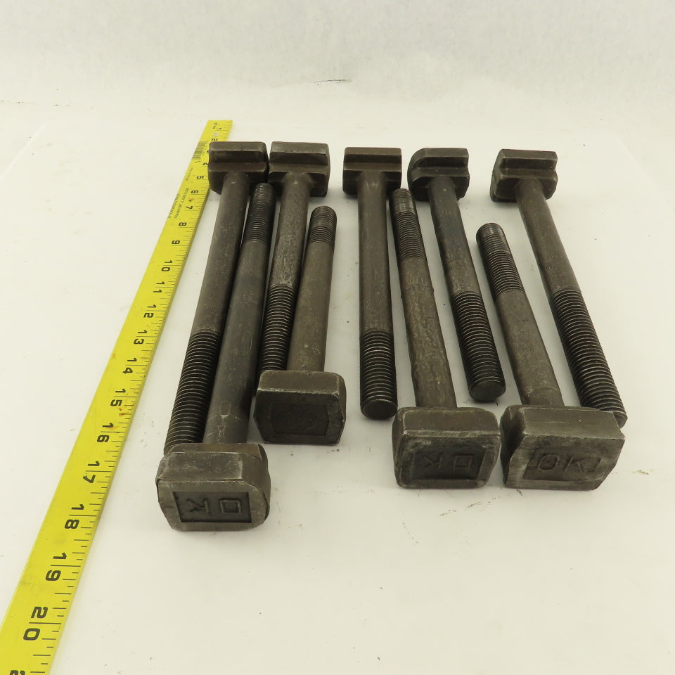 7/8"-9 Threaded T-Slot Bolt Assorted Lengths 8"-11" Lot Of 9