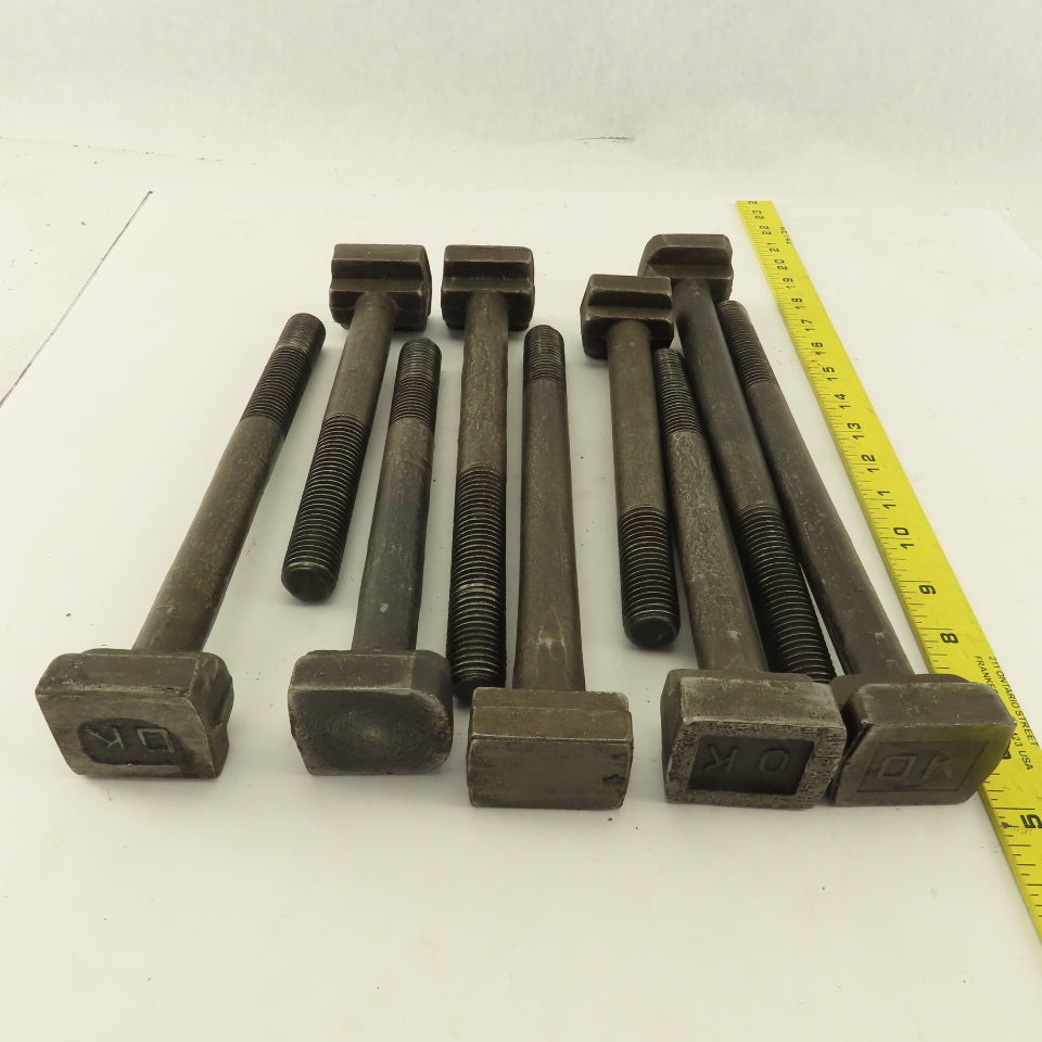 7/8"-9 Threaded T-Slot Bolt Assorted Lengths 8"-11" Lot Of 9