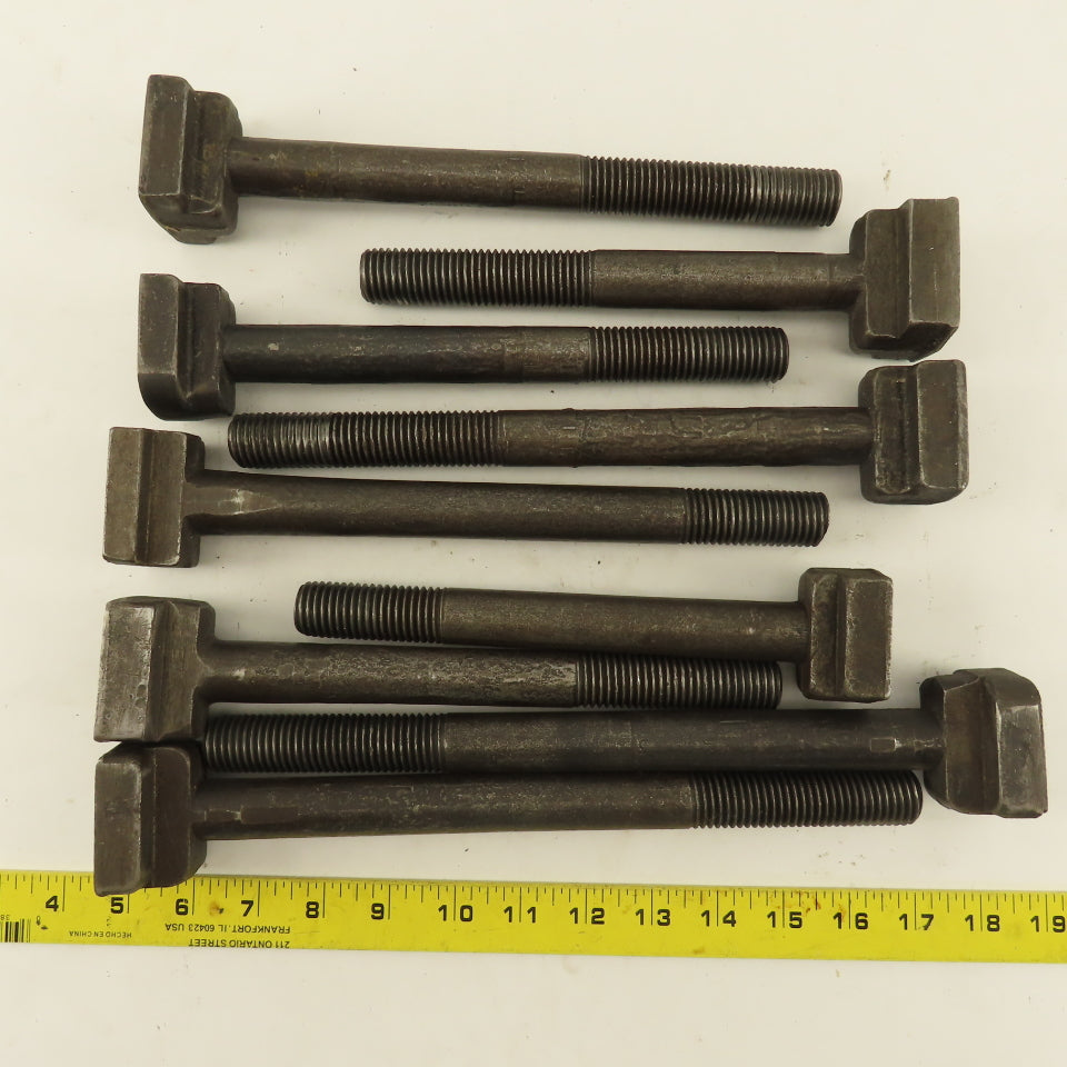 7/8"-9 Threaded T-Slot Bolt Assorted Lengths 8"-11" Lot Of 9