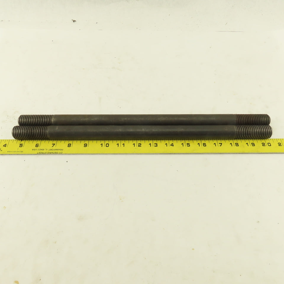 7/8-9 Double Ended Thread Hold Down Clamp Stud 16" OAL 2" Thread Length  Lot /2