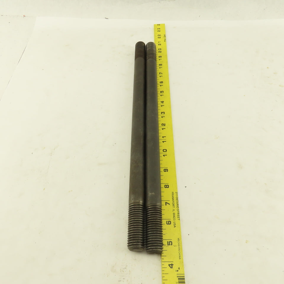 7/8-9 Double Ended Thread Hold Down Clamp Stud 16" OAL 2" Thread Length  Lot /2