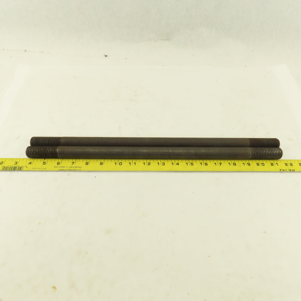 7/8-9 Double Ended Thread Hold Down Clamp Stud 18" OAL 2" Thread Length Lot Of 2