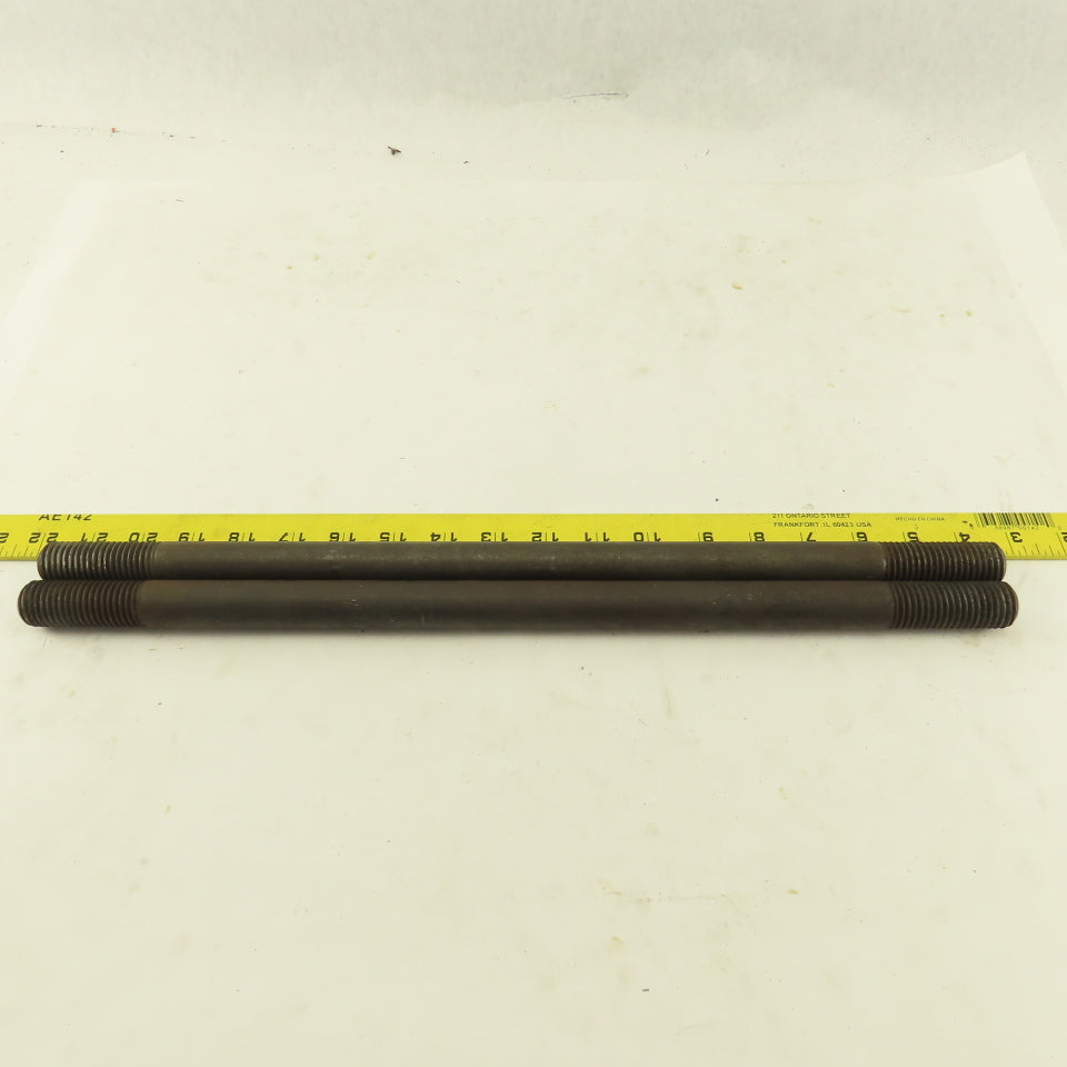 7/8-9 Double Ended Thread Hold Down Clamp Stud 18" OAL 2" Thread Length Lot Of 2