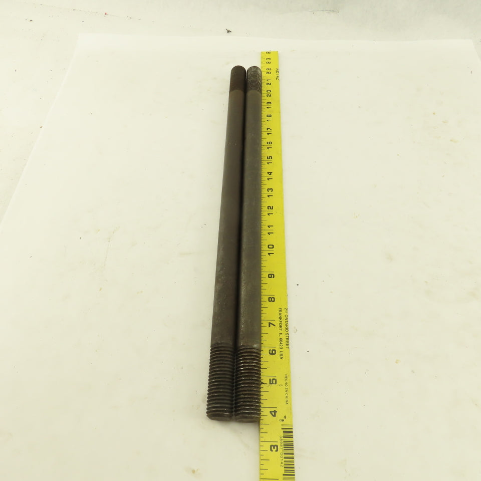 7/8-9 Double Ended Thread Hold Down Clamp Stud 18" OAL 2" Thread Length Lot Of 2