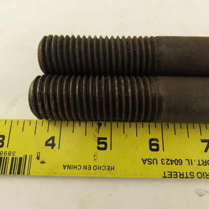 7/8-9 Double Ended Thread Hold Down Clamp Stud 18" OAL 2" Thread Length Lot Of 2