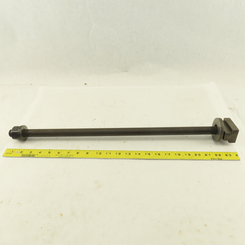 7/8-9 Double Ended Thread Hold Down Clamp Stud  1-5/8" T-Slot 24" OAL