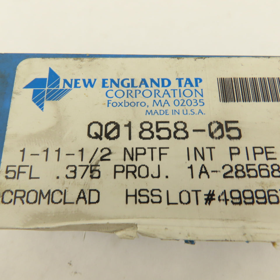 New England Tap Q01858-05 1"-11-1/2 NPTF Int. Bottoming Pipe Tap 5 Flute