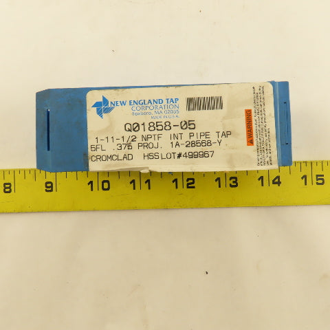 New England Tap Q01858-05 1"-11-1/2 NPTF Int. Bottoming Pipe Tap 5 Flute