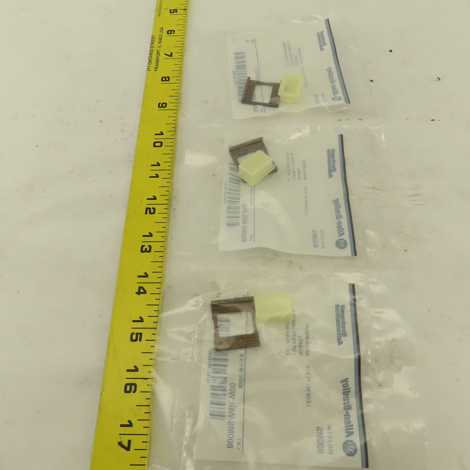 Allen Bradley 800MS-WBLW00 White Insert Legend Plate Pilot Button Lot Of 3