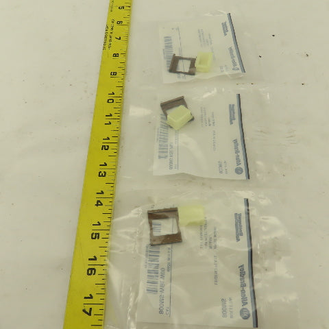 Allen Bradley 800MS-WBLW00 White Insert Legend Plate Pilot Button Lot Of 3
