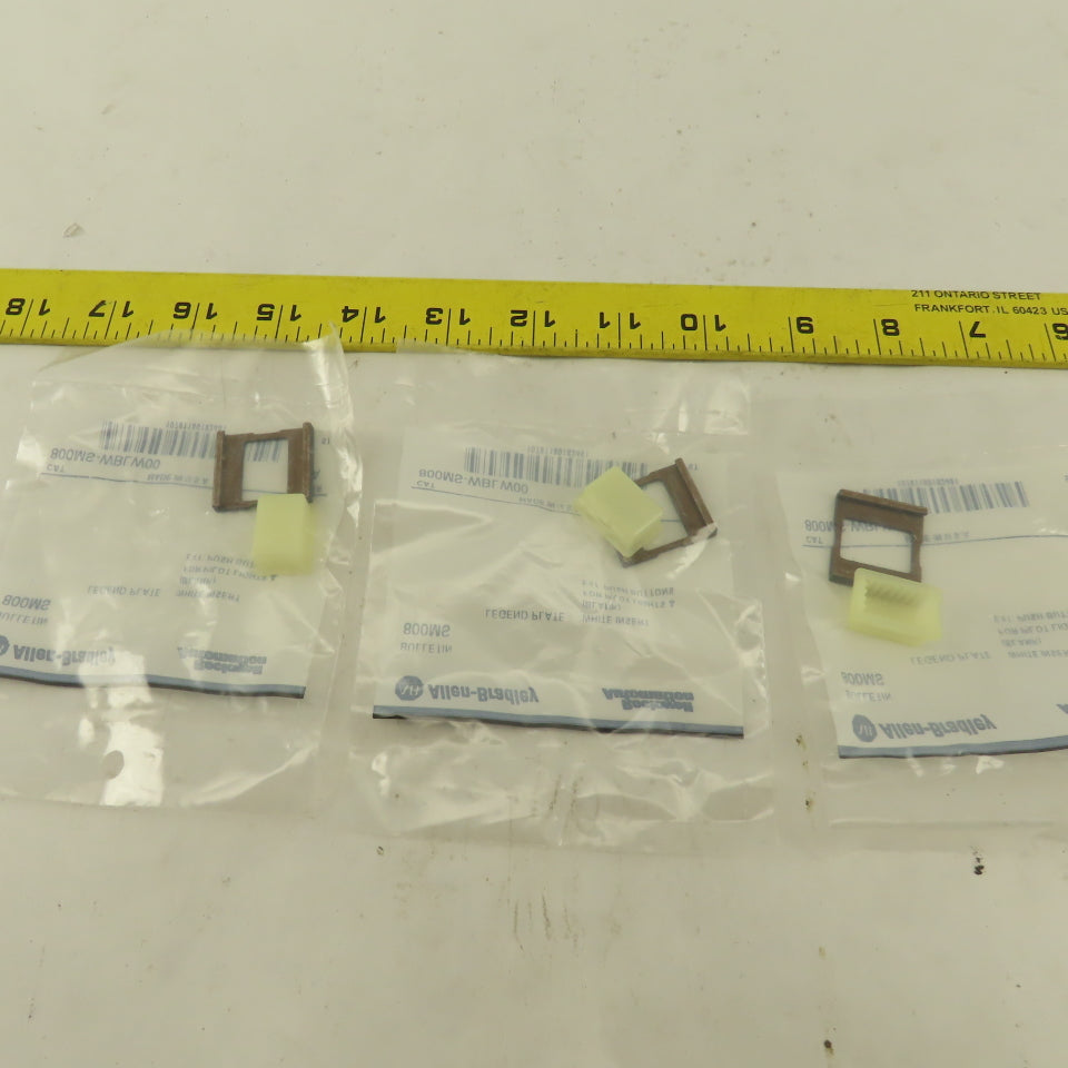 Allen Bradley 800MS-WBLW00 White Insert Legend Plate Pilot Button Lot Of 3
