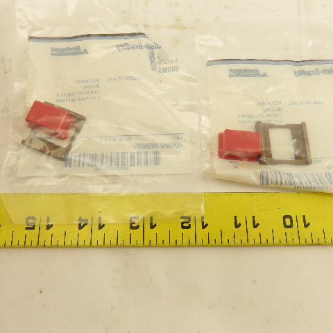 Allen Bradley 800MS-WB600 Red Insert Legend Plate Pilot Button Lot Of 2