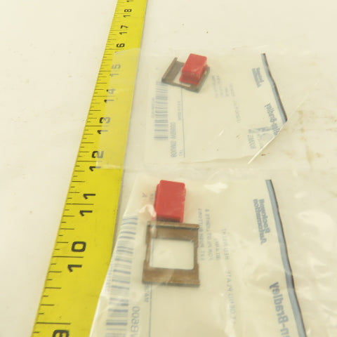 Allen Bradley 800MS-WB600 Red Insert Legend Plate Pilot Button Lot Of 2