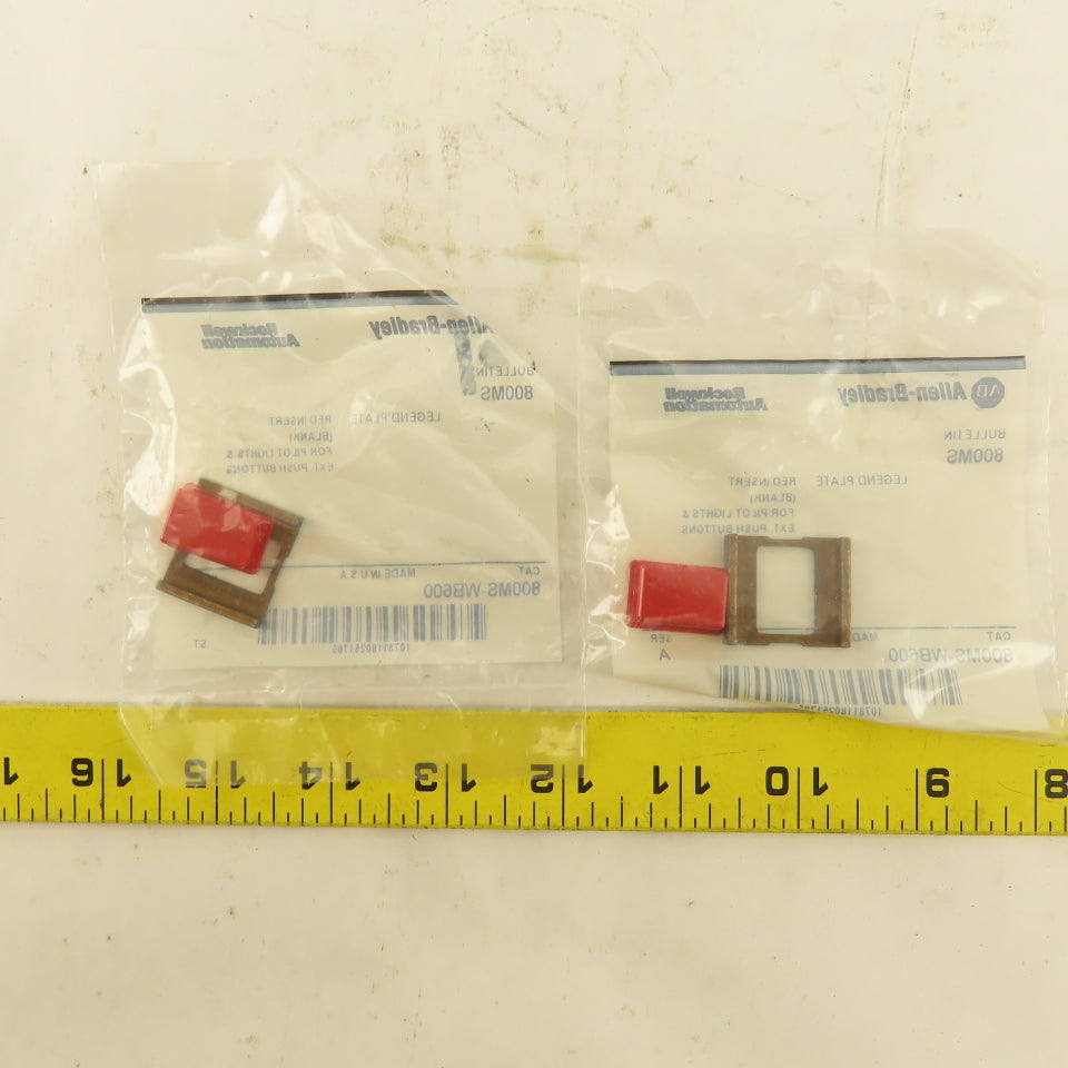 Allen Bradley 800MS-WB600 Red Insert Legend Plate Pilot Button Lot Of 2