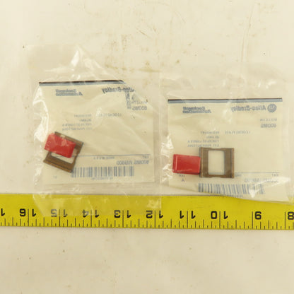 Allen Bradley 800MS-WB600 Red Insert Legend Plate Pilot Button Lot Of 2