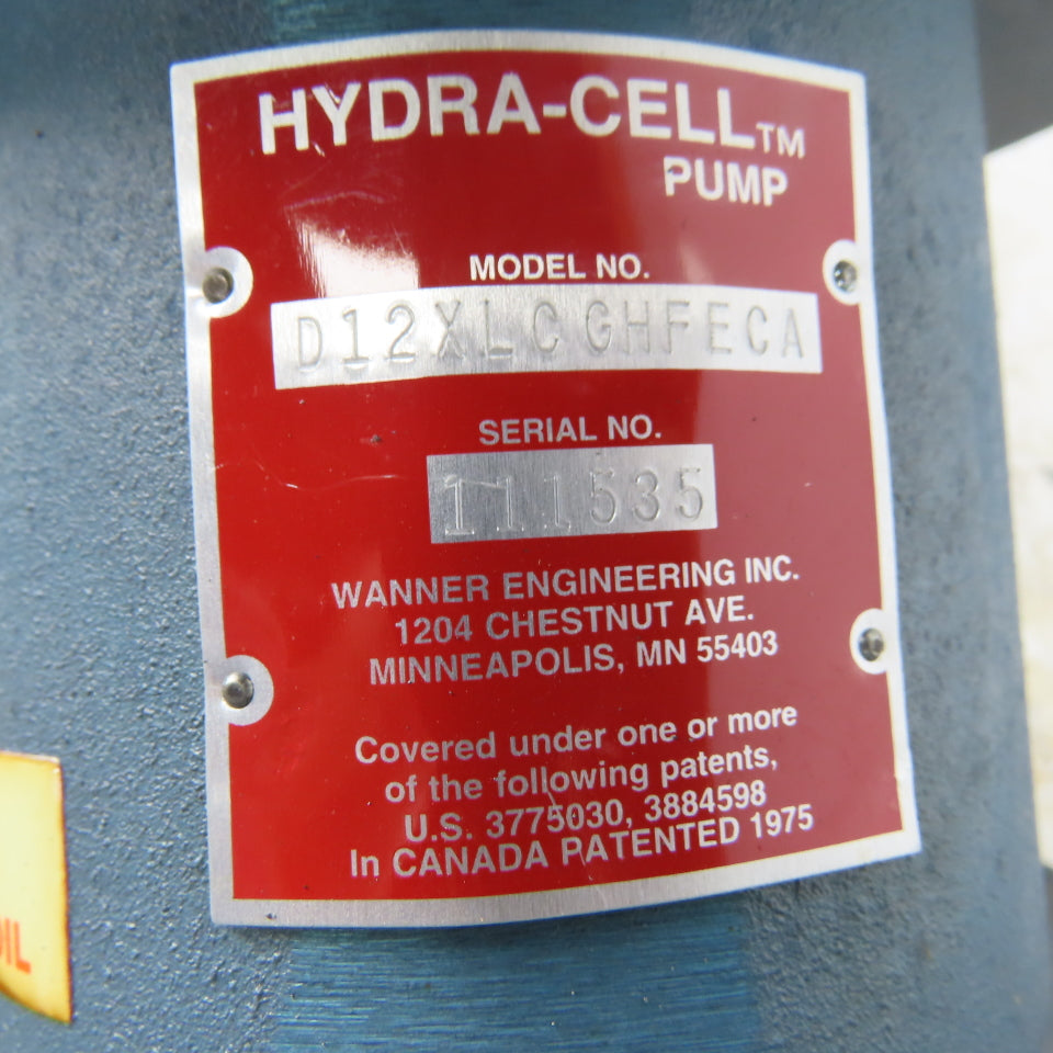 Hydra Cell D12XLCGHFECA D12 Diaphragm Coolant Pump