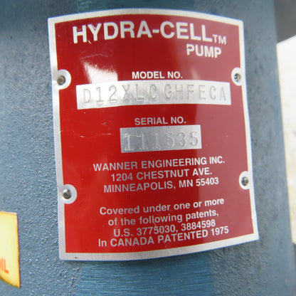 Hydra Cell D12XLCGHFECA D12 Diaphragm Coolant Pump