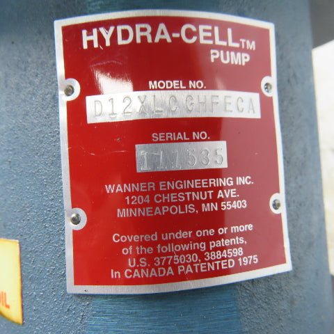 Hydra Cell D12XLCGHFECA D12 Diaphragm Coolant Pump