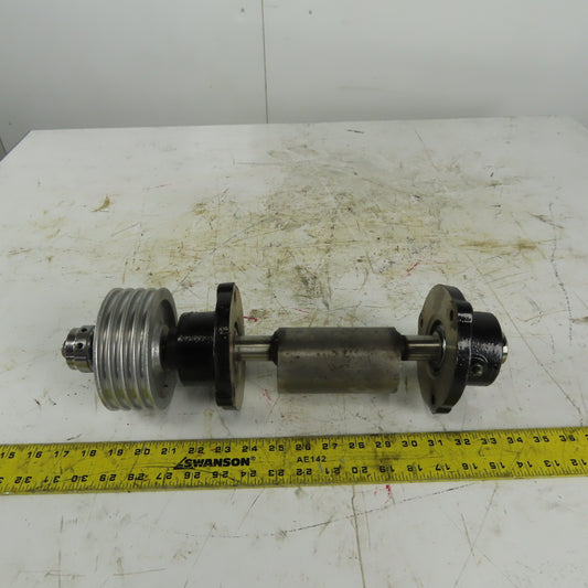 1" Vibration Shaft W/Counter Balancer & Bearings 17" OAL
