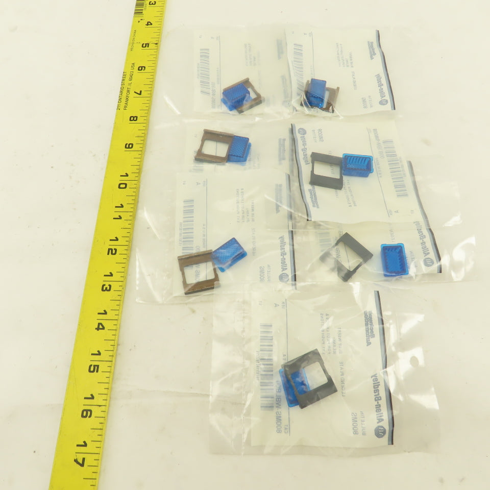 Allen Bradley 800MS-WBLB00 Blue Insert Legend Plate Pilot Light Lens Lot Of 7
