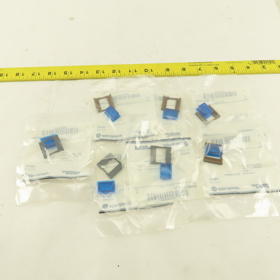 Allen Bradley 800MS-WBLB00 Blue Insert Legend Plate Pilot Light Lens Lot Of 7