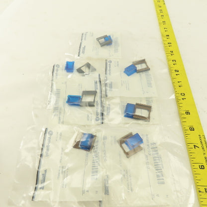 Allen Bradley 800MS-WBLB00 Blue Insert Legend Plate Pilot Light Lens Lot Of 7