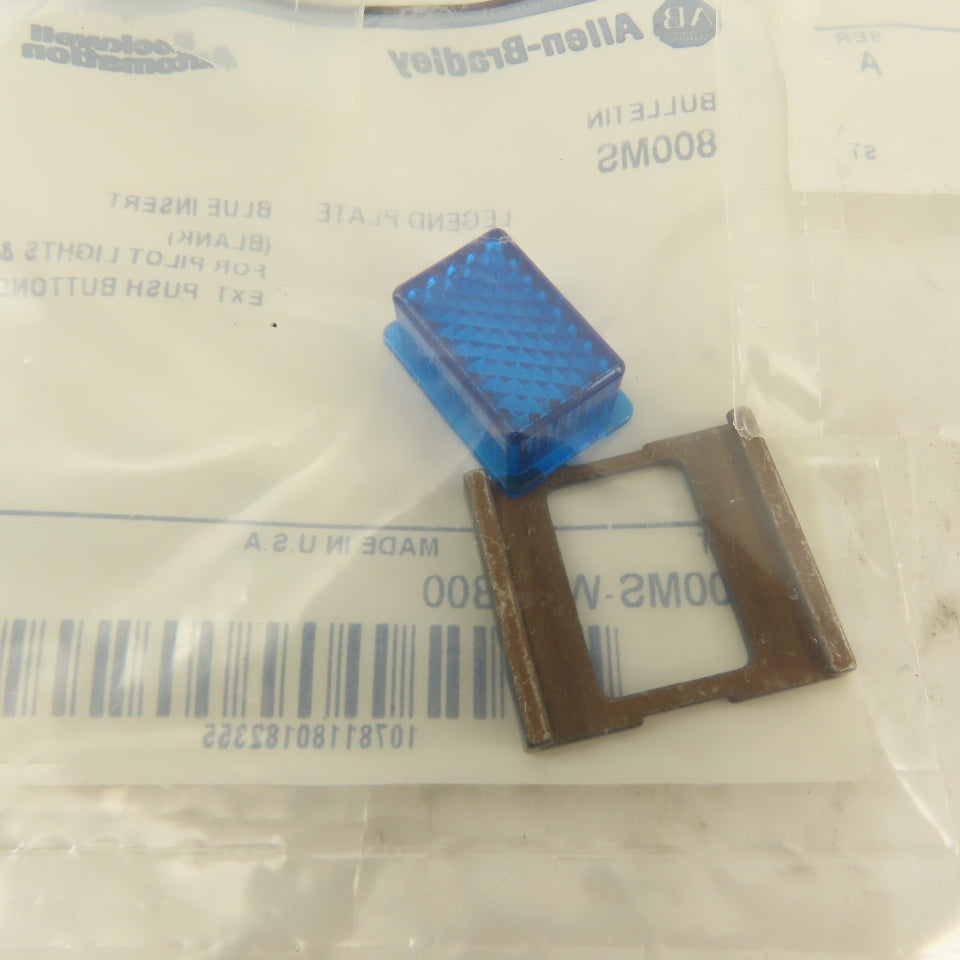 Allen Bradley 800MS-WBLB00 Blue Insert Legend Plate Pilot Light Lens Lot Of 7