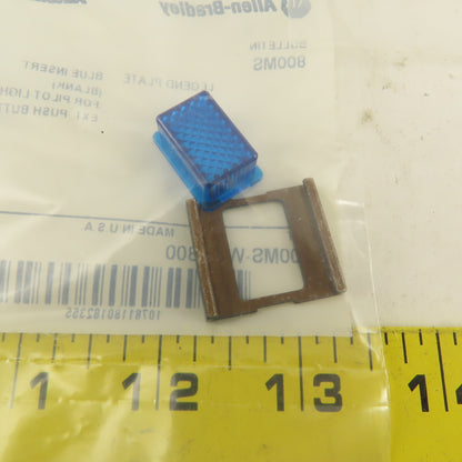 Allen Bradley 800MS-WBLB00 Blue Insert Legend Plate Pilot Light Lens Lot Of 7