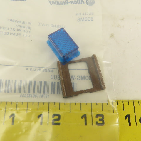 Allen Bradley 800MS-WBLB00 Blue Insert Legend Plate Pilot Light Lens Lot Of 7