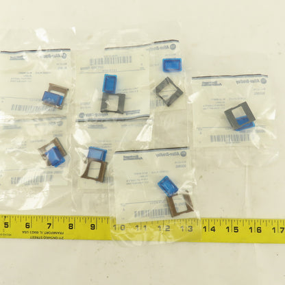 Allen Bradley 800MS-WBLB00 Blue Insert Legend Plate Pilot Light Lens Lot Of 7