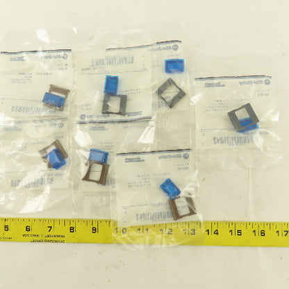 Allen Bradley 800MS-WBLB00 Blue Insert Legend Plate Pilot Light Lens Lot Of 7