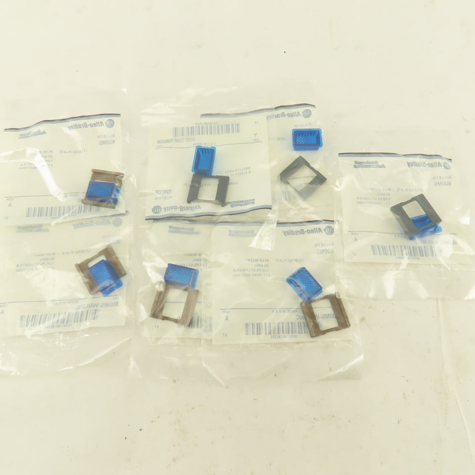 Allen Bradley 800MS-WBLB00 Blue Insert Legend Plate Pilot Light Lens Lot Of 7