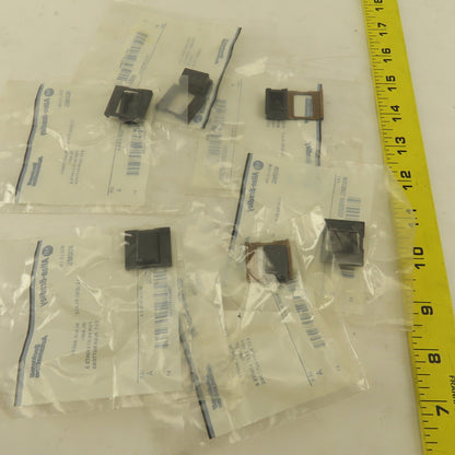 Allen Bradley 800MS-WB200 Black Insert Legend Plate Pilot Light Lens Lot Of 6