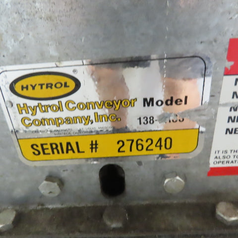 Hytrol 138-LRSS Live Roller Merge Convayor13" BF 72" OAL 6 FPM 208-230/460V 3Ph