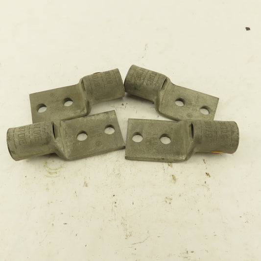T & B 500 MCM 2 Hole Cable strap Lug Compression Red Dot Lot Of 4