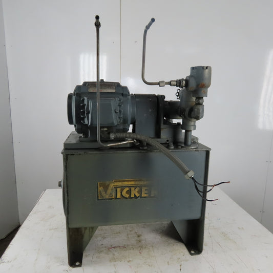 Vickers 14gal Hydraulic Power Unit W/Reliance 3/4hp Electric Motor 230/460V 3Ph