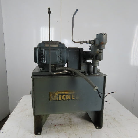 Vickers 14gal Hydraulic Power Unit W/Reliance 3/4hp Electric Motor 230/460V 3Ph