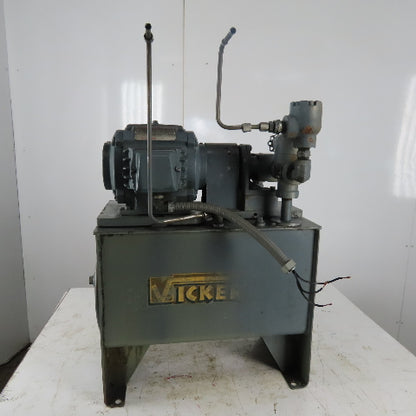 Vickers 14gal Hydraulic Power Unit W/Reliance 3/4hp Electric Motor 230/460V 3Ph