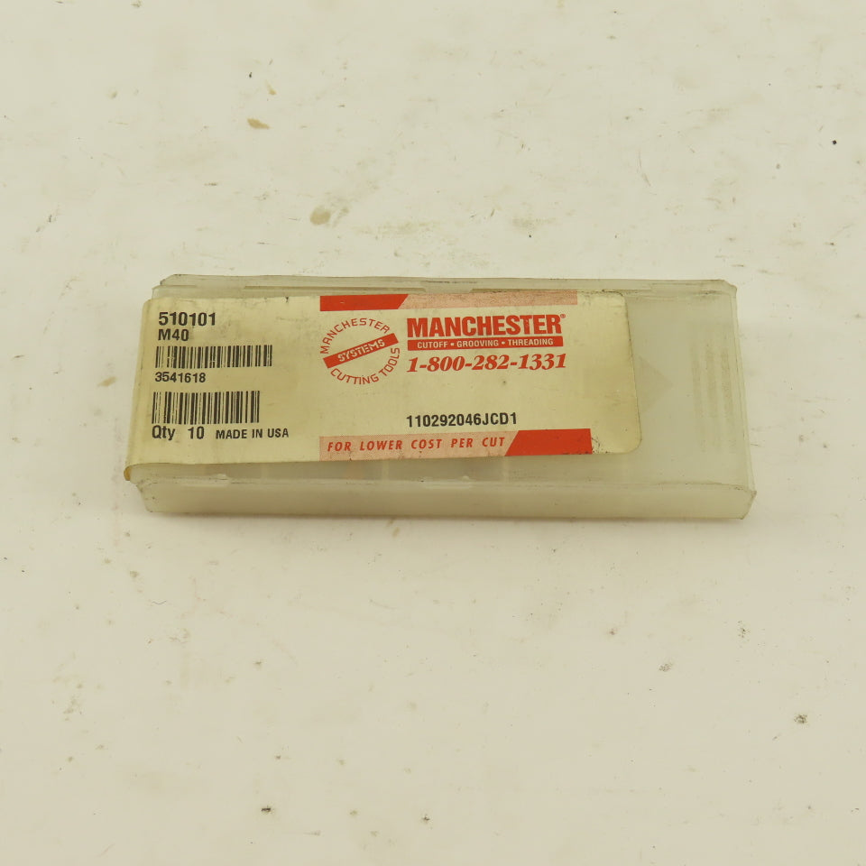 Manchester 510101 Carbide Parting Grooving Insert Lot Of 4