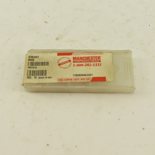 Manchester 510101 Carbide Parting Grooving Insert Lot Of 4