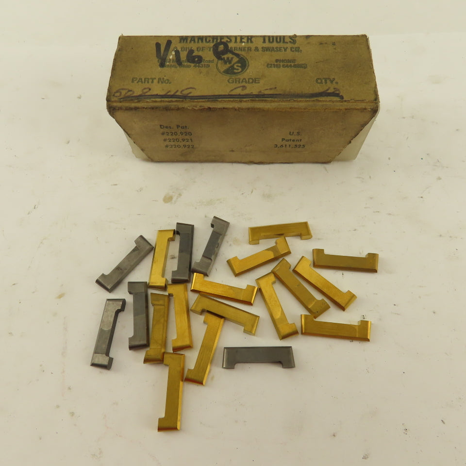 Manchester 508-119 Carbide Indexing Insert Grade C5 TiN & Plain Mixed Lot Of 20