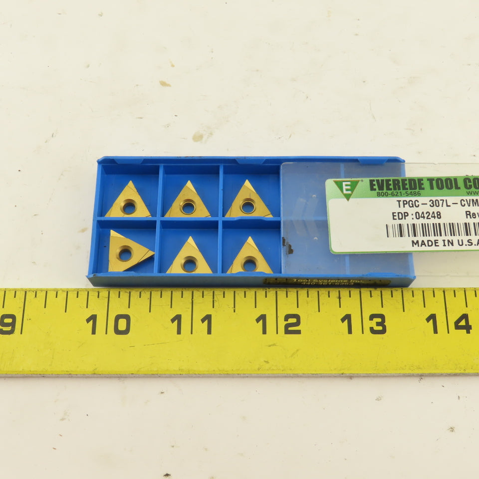 Everede Tool TPGC-307L-CVM2 Carbide Indexing Insert Lot Of 6
