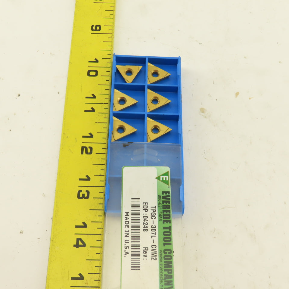 Everede Tool TPGC-307L-CVM2 Carbide Indexing Insert Lot Of 6