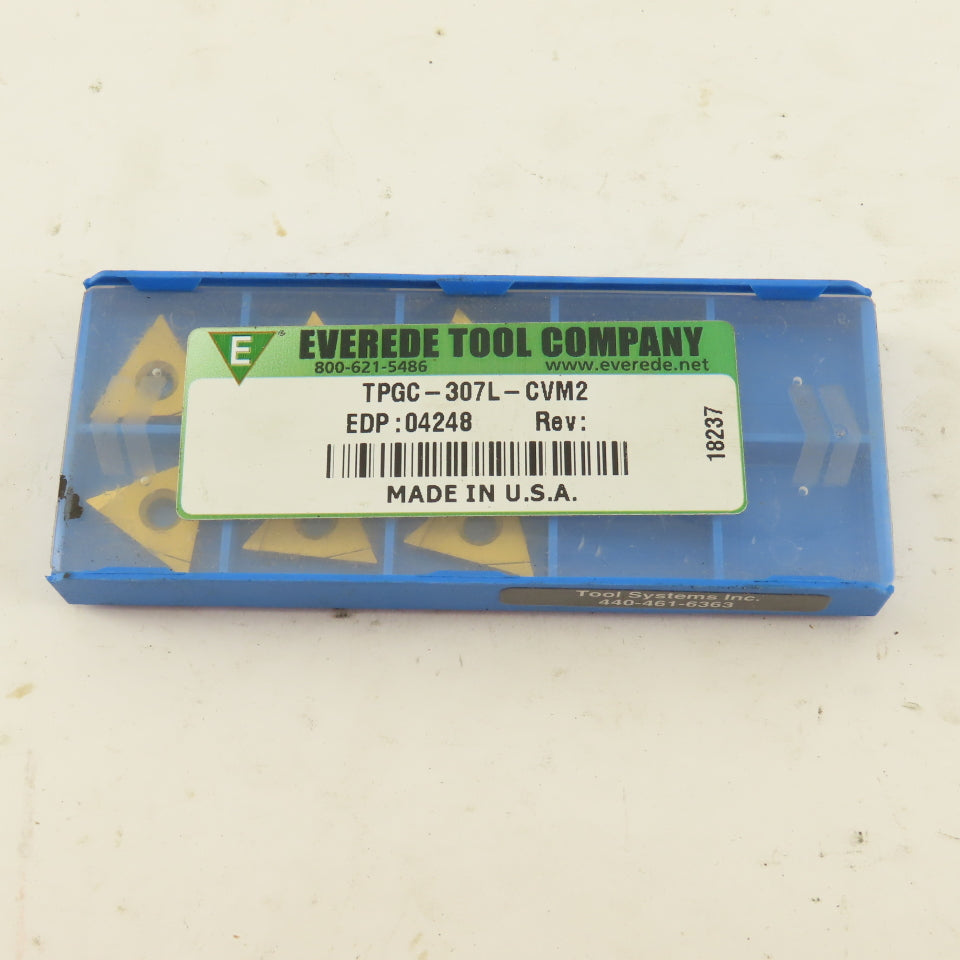 Everede Tool TPGC-307L-CVM2 Carbide Indexing Insert Lot Of 6