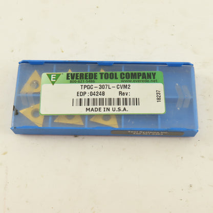 Everede Tool TPGC-307L-CVM2 Carbide Indexing Insert Lot Of 6