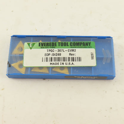 Everede Tool TPGC-307L-CVM2 Carbide Indexing Insert Lot Of 6